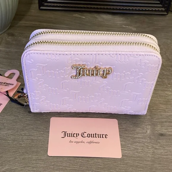 Juicy Couture Double Zip Around Wallet - Powder Blush with Bling - Picture 6 of 13